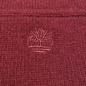 Timberland Vtg Quarter Zip Wool Cashmere Blend Patch Elbow Maroon Size Medium